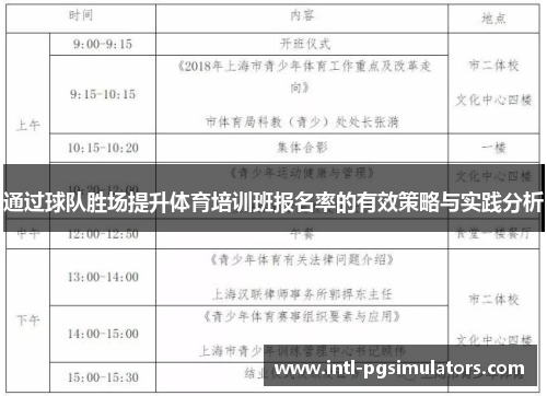 通过球队胜场提升体育培训班报名率的有效策略与实践分析 通过球队胜场提升体育培训班报名率的有效策略与实践分析